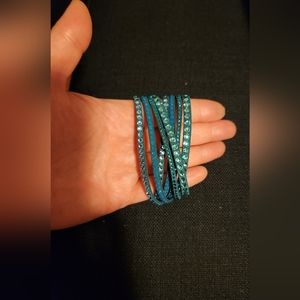 Swarovski Crystal Teal Wrap Bracelet